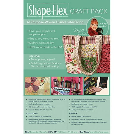 C&T Publishing 418580 Shape-Flex Craft Pack All-Purpose Woven Fusible Interfacing-20 in. x 45 in. 1-Pkg