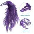 thumbnail image 3 of Uxcell Artificial Palm Leaves Plants Fake Fronds Faux Greenery for Home Party Wedding Decor, Purple 6 Stems, 3 of 5