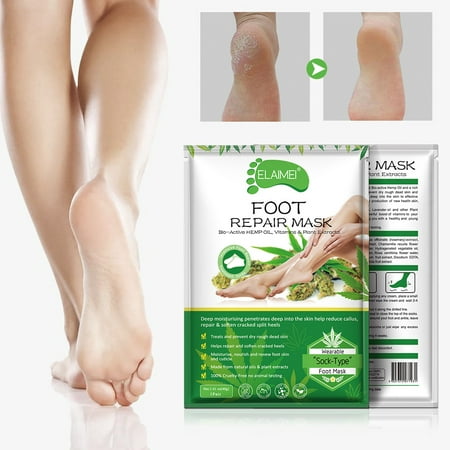 Elaimei Foot Peel Mask, Peeling Away Calluses and Dead Skin cells, Make Your Feet Baby Soft, Exfoliating Foot Mask, Repair Rough Heels, Get Silky Soft (Best Way To Get Dead Skin Off Your Face)