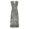 thumbnail image 5 of Frostluinai Fall Dress for Women 2023! Plus Size Cocktail Dress Wrap Deep V Neck Sleeveless Floral Swing Dresses A-Line Bohemian Maxi Party Wedding Guest Dresses, 5 of 5