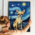 thumbnail image 3 of Chihuahua Dog Art Canvas, Starry Night Van Gogh Oil Painting Art Print Poster Wall Decor Inspired Pomeranian Dog Pet Family Friend Peace, 3 of 4