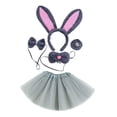thumbnail image 4 of Conjunto de disfraz de conejo de Pascua Salvador Gris 5 piezas, 4 of 10