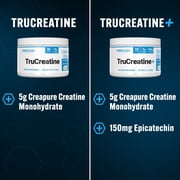 TruCreatine+ Powder – Creapure Micronized Creatine Monohydrate, Unflavored, Third-Party Tested