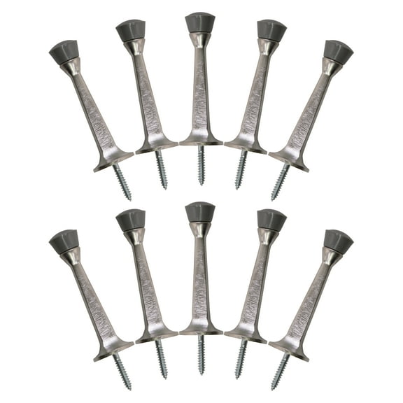 Design House Cast 10-Pack Steel Door Stop Wall Protector with Rubber Tip, Satin Nickel