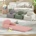 thumbnail image 5 of Towallmark Kids Sofa Chair, 2-in-1 Convertible Toddler Couch Lounge, Comfy Fold Out Teddy Fleece Fabric Children's Sofa Bed for Playroom, Bedroom, Nursery, Gift for Boys & Girls, Grey, 5 of 7