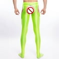 thumbnail image 3 of Men's Shiny Metallic Glossy Compression Pants Hollow Out Crotchless Tights Trousers Full-Length Pantyhose, 3 of 4