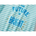 thumbnail image 3 of Beezizac Summer Pajamas for Girls – Blue Stripe & Glittering Text PJS Pal Cute Jammies Set Big Kids Size 10, 3 of 7