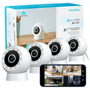4-Pack: LaView 4MP 2K Outdoor & Indoor Wired Security Cameras (White)