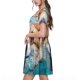 thumbnail image 2 of Balery Sea Swimming Corgi Vestidos sueltos de manga corta para mujer, vestidos de verano 2025, vestidos casuales de corte A con vuelo., 2 of 6