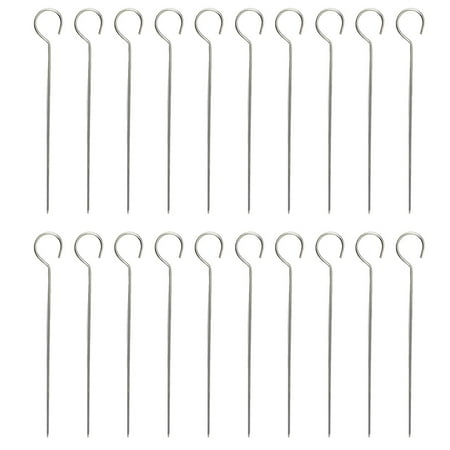 

NUOLUX 20Pcs Stainless Steel Skewers Barbecue Needle Grilling Sticks (Silver)