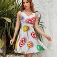 thumbnail image 7 of Sweets And Rainbow Lollipops Pattern Sleeveless Dress Women Summer Evening Dresses Ladies Sundress, 7 of 7