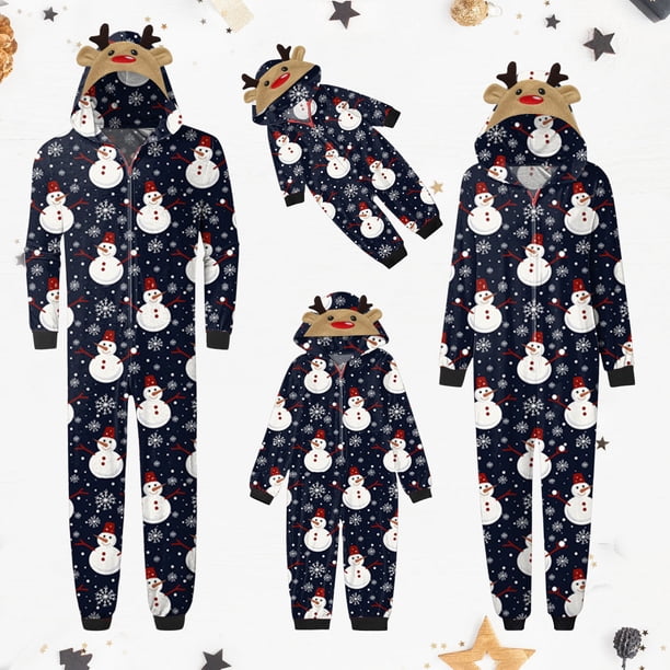 Snowman Print Hooded Jumpsuit