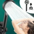 thumbnail image 4 of High Pressure Handheld Showerhead with 5 Spray Modes | ABS Black Shower Head for Hard Water | Includes 55in Hose & Base | Home Gym Senior Hotel Bath Use, 4 of 8