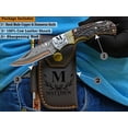thumbnail image 5 of Personalized Handmade Copper Damascus Folding Knife for Men- Copper Anniversary Pocket Knife - Groomsman Gift Knife- Outdoor, Camping, Hunting & Survival Gift for Him, 5 of 8