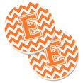 thumbnail image 1 of Lettre E Chevron Orange & Blanc Ensemble de 2 Porte-Gobelets Sous-Verre, 1 of 1