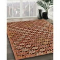 thumbnail image 2 of Ahgly Company Indoor Round Contemporary Saffron Red Abstract Area Rugs, 4' Round, 2 of 6