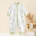 thumbnail image 3 of KPOPLK Baby Infant Boy Romper PJS Long Sleeve Footless Pajamas Fall Winter Sleep N Play Cotton Button Down Jumpsuit Sleepwear Size 5-6 Years, 3 of 6