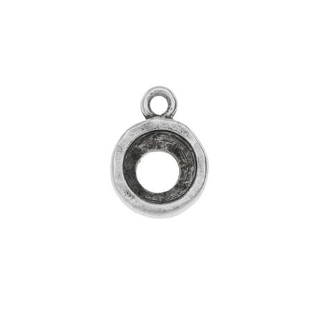 Open Back Design Nunn Design Open Back Bezel Charm, Circle Fits SS39 Xirius Stone, 1 Piece, Antiqued Silver ()