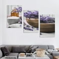 thumbnail image 4 of Nawypu  Black and White Wall Art Purple Lavender Flower Pictures Spa Treatment Salt and Towel Artwork Print on Canvas for Salon Spa Room Decoration Framed Ready to Hang 12''x16''X3 Panels, 4 of 4
