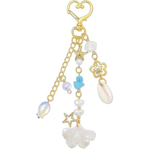 Januofit Y2K Aesthetic Keychains for Women Cute Flowers Star Cake Jellyfish Keychins Charms Kawaii Bag Purse Decor