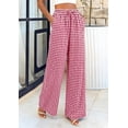thumbnail image 3 of PRETTYGARDEN Women's Wide Leg Gingham Lounge Pants Summer Casual Plaid Trousers Spring Y2K Clothes Comfy Bottoms, 3 of 10