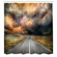 thumbnail image 3 of Ambesonne Orange Grey Shower Curtain, Dusty Storm Clouds, 69"Wx70"L, Orange Grey, 3 of 5