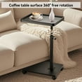 thumbnail image 3 of Beuway 15.74"C-Shaped Side Table with Wheels,Height Adjustable & 360°Swivel Tabletop End table(Black), 3 of 11