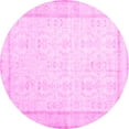 thumbnail image 1 of Ahgly Company Indoor Round Abstract Pink Contemporary Area Rugs, 6' Round, 1 of 4