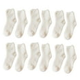 thumbnail image 2 of 6 Paires Chaussettes Chaudes Fournitures d'Hiver Douceur Multicolore Lavable Réutilisable Durable Accessoires Ménagers Style Japonais Bas en Molleton Pantoufle de Détente Blanc, 2 of 8