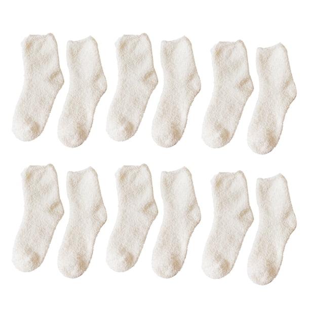 Calcetines de lana Sonducket 6 pares estilo japonés blanco