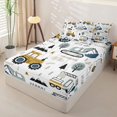 thumbnail image 2 of Erosebridal Cartoon Construction Truck Zipper Twin Comforter Sets with Fitted Sheet and 2 Pillowcases,Pine Tree Zipper Bedding Set For Boys,4pcs, 2 of 7
