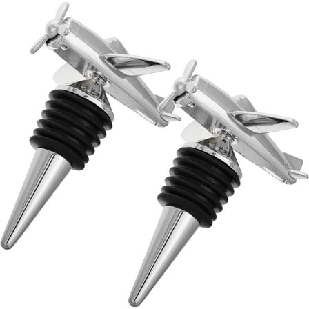 Soimiss Airtight Silicone Wine Stoppers 2pcs Plane Shape Bottle Plugs