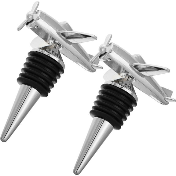 Soimiss Airtight Silicone Wine Stoppers 2pcs Plane Shape Bottle Plugs