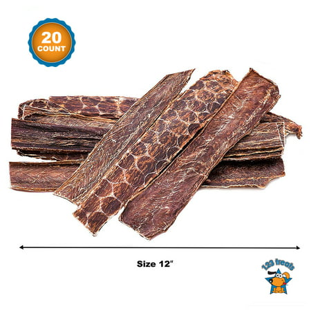 Beef Esophagus for Dogs 12 inches | 20 Count | All Natural Beef Chews | Meat Jerky treats from Free-Range Grass Fed Cattle with No Hormones, Additives or Chemicals | From 123