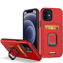 For Apple iPhone 13 Pro Max (6.7") Wallet Designed with Credit Card Holder & Magnetic Ring Stand Kickstand Hybrid Hard Cover ,Xpm Phone Case [ Red ]