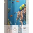 thumbnail image 6 of Funny Giraffes Diving Sheer Curtains 2 Panels Set Seafloor Corals Fish Oceans Modern Sheer Window Curtains Light Filtering Rod Pocket Voile Drapes for Bedroom Living Room 52"x54", 6 of 8