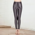 thumbnail image 2 of MIASHUI Women Thin Sheer Shiny Glossy Ankle Tapered Yoga Fitness Pants For&nbsp;Comfy&nbsp;And Stylish Look Grey,M, 2 of 5