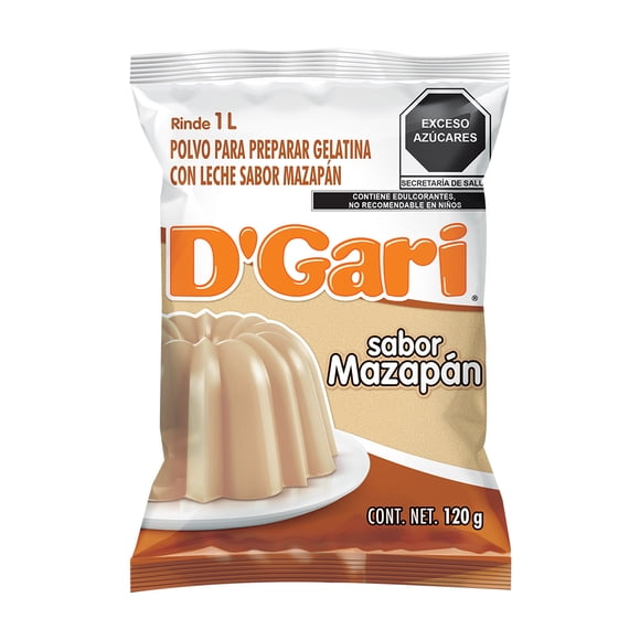 Polvo para preparar gelatina D' Gari de leche sabor mazapán 120 g