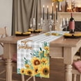 thumbnail image 2 of Table Runners 72 Inches Long Dress Scarves, Sunflower Farmhouse Kitchen/Dining Table Runner, Coffee Tablerunners, Summer Botanical Checkered Yellow Floral 13x72 Inch, 2 of 9