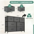 thumbnail image 2 of TINKLE WELL Wide 7 Drawer Fabric Dresser, Soft Storage Unit with Bins for Clothes, Toys, Linens, Fits Bedroom, Living Room, Hallway, Grey, 2 of 7