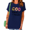 Navy Blue, variant on UNISHE White Positive Quote Graphic Shirt Women's Short Sleeve Crew Neck Flower Print Casual Pullover Tops