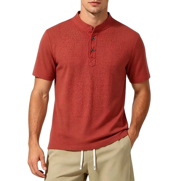 LIaqionyy Mens Cotton Linen Shirts Short Sleeve Casual Fashion T Shirt Lightweight Summer Basic Tee Tops M-5XL
