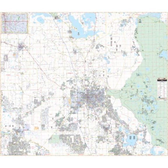 The Map Shop KA-C-FL-OCALA-laminated Ocala & Marion County, FL Wall Map, Laminated - 78 x 67 in.