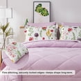 thumbnail image 5 of Jessy Home 3 Piece Comforter Set King Purple Floral Quilt Microfiber Patchwork Bedspread, 5 of 8