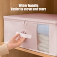 thumbnail image 5 of ZZkhGo Foldable Underbed Storage Bags 55x32x20 cm 60x40x25 cm Blanket Clothes Comforter Organizer Breathable Zippered Clear Window Handles Pink Beige Gray, 5 of 6