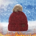 thumbnail image 4 of iHPH7 Knitted Beanie Y2k Beanie Ski Hat Winter Hats for Women Cold Weather Skull Cap for Winter Skull Cap Women Skull Beanie Red One Size, 4 of 5