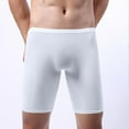 thumbnail image 4 of 2 Pack Silk Boxer Briefs for Men Long Leg Mid Waisted Underwear Mens Casual Solid Color Lightweight Stretchy Slim-Fit Breathable Boxers, 4 of 7