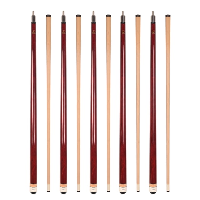 ASKA L3 Red 58" Pool Cue Sticks Set - 5 Pack, 13mm Tip, Hard Rock Maple Shaft, Wrapless