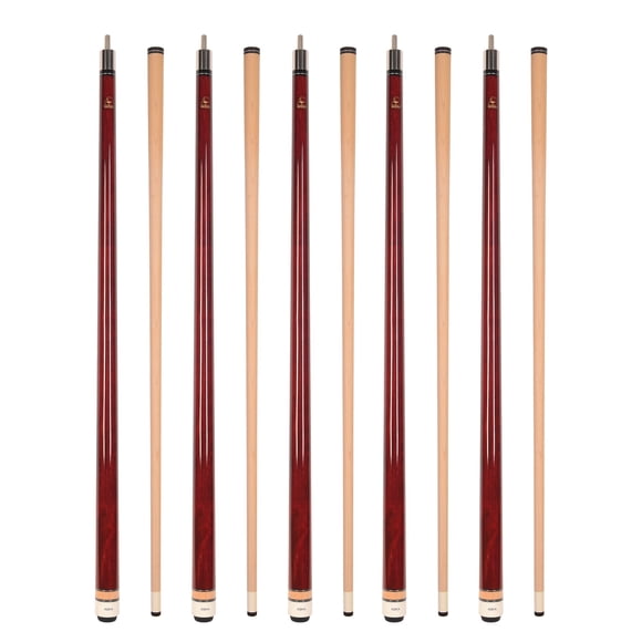 ASKA L3 Red 58" Pool Cue Sticks Set - 5 Pack, 13mm Tip, Hard Rock Maple Shaft, Wrapless