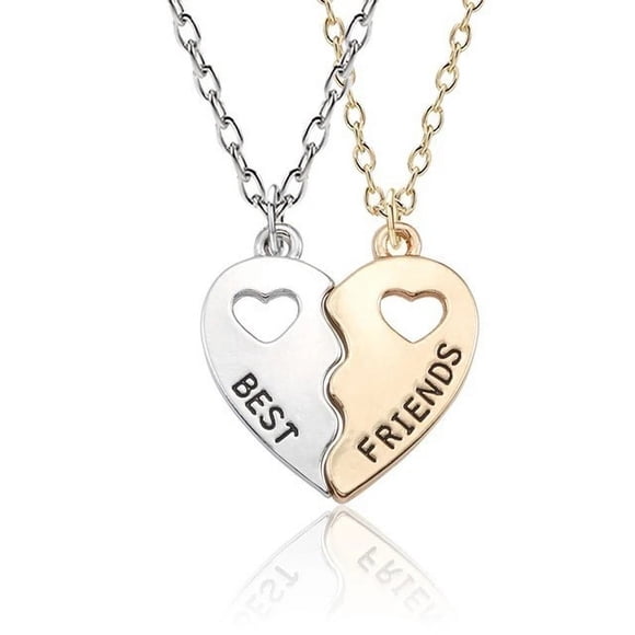 Collier Pendentif Couple d'Amoureux Meilleurs Amis Mode 2 Pcs/ensemble Chaîne Étranglement Cœur Brisé BFF Bonne Amitié Bijoux Cadeau